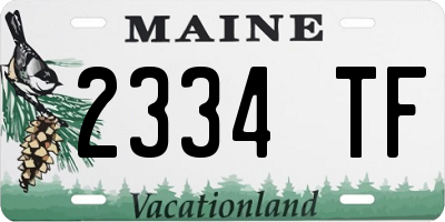 ME license plate 2334TF
