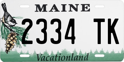 ME license plate 2334TK