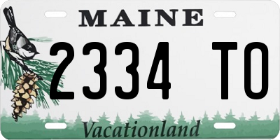 ME license plate 2334TO