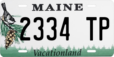 ME license plate 2334TP