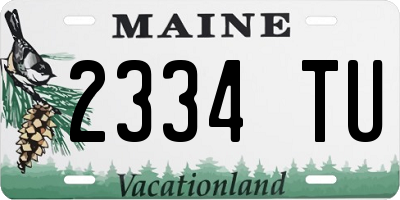 ME license plate 2334TU