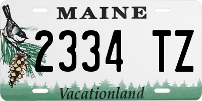 ME license plate 2334TZ