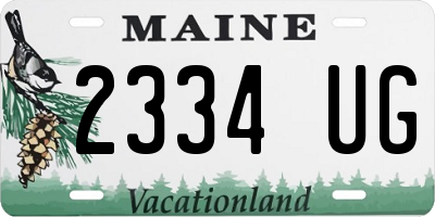 ME license plate 2334UG