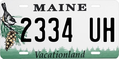 ME license plate 2334UH