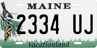 ME license plate 2334UJ