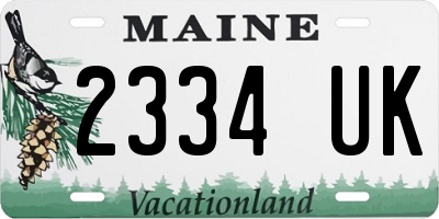 ME license plate 2334UK