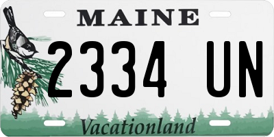 ME license plate 2334UN