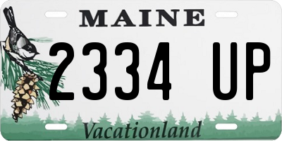 ME license plate 2334UP
