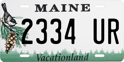 ME license plate 2334UR