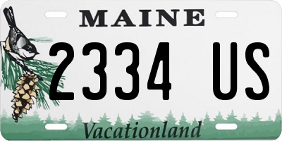 ME license plate 2334US
