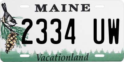 ME license plate 2334UW