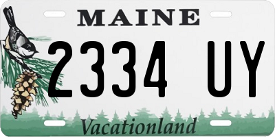 ME license plate 2334UY