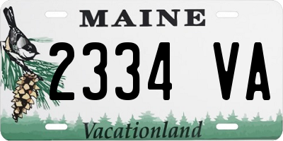 ME license plate 2334VA