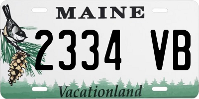 ME license plate 2334VB
