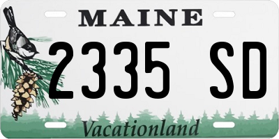 ME license plate 2335SD