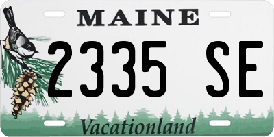 ME license plate 2335SE