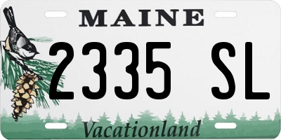 ME license plate 2335SL