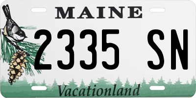 ME license plate 2335SN