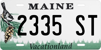 ME license plate 2335ST