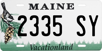 ME license plate 2335SY