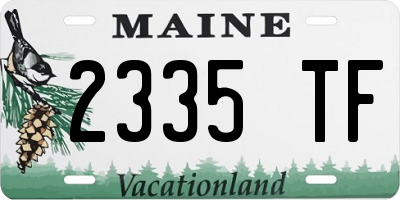 ME license plate 2335TF