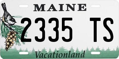 ME license plate 2335TS
