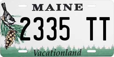 ME license plate 2335TT
