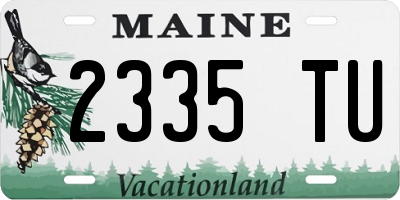 ME license plate 2335TU