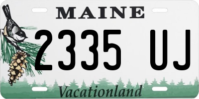 ME license plate 2335UJ