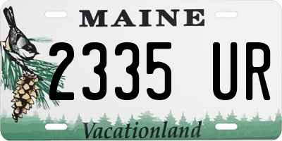ME license plate 2335UR
