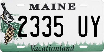 ME license plate 2335UY