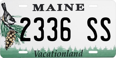 ME license plate 2336SS