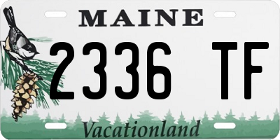 ME license plate 2336TF