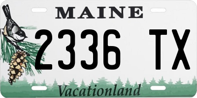 ME license plate 2336TX