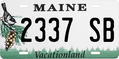 ME license plate 2337SB