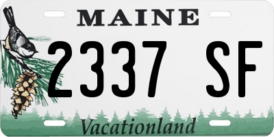 ME license plate 2337SF