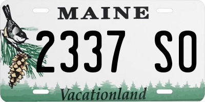 ME license plate 2337SO
