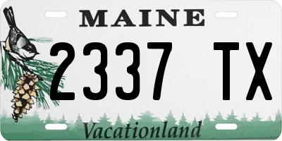 ME license plate 2337TX