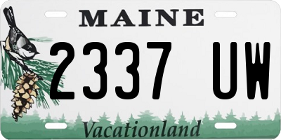 ME license plate 2337UW