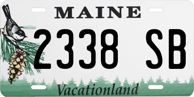 ME license plate 2338SB