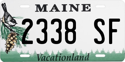 ME license plate 2338SF