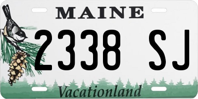 ME license plate 2338SJ