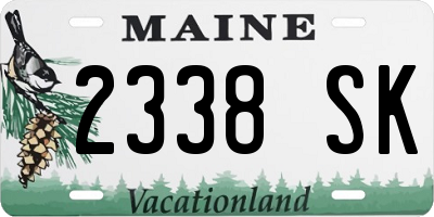 ME license plate 2338SK