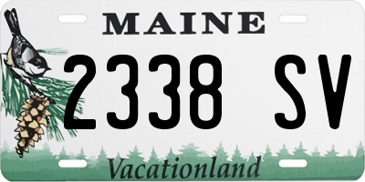 ME license plate 2338SV
