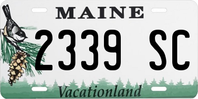 ME license plate 2339SC