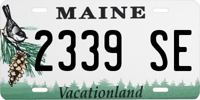 ME license plate 2339SE