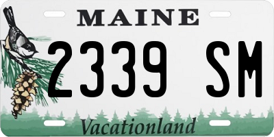 ME license plate 2339SM