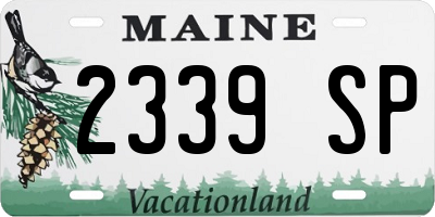 ME license plate 2339SP