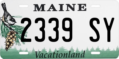 ME license plate 2339SY