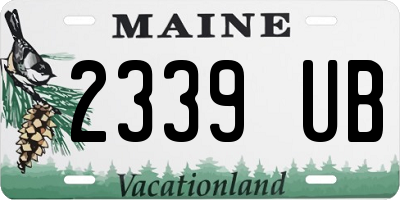 ME license plate 2339UB